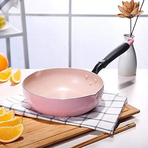 Amazon | 26 センチメートルピンク中華鍋ノンスティックパン揚げ
